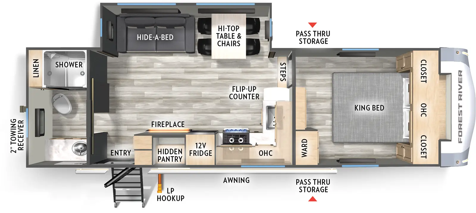 Wildcat Fifth Wheels 27RB - DSO Floorplan